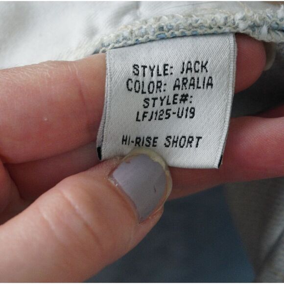 Lovers and Friends Womens Jack High Rise Distressed Light Wash Jean Shorts Sz 31 - Picture 5 of 11